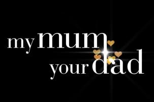 The my mum your dad logo on a black background