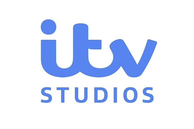 itv studios logo in blue text on a white background