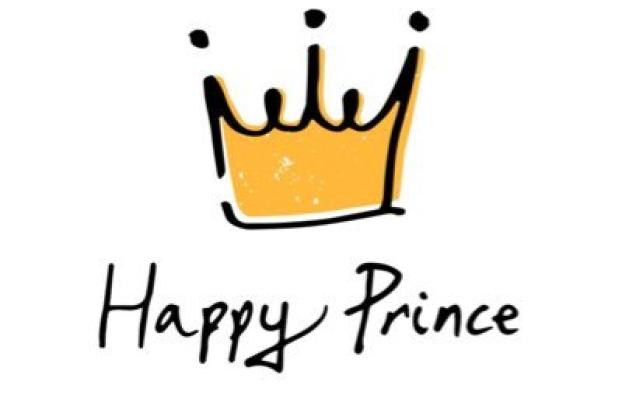 A happy prince logo with a golden crown on top